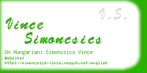 vince simoncsics business card